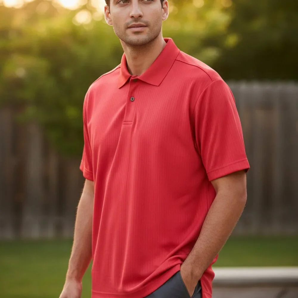 Izod‎ Men's Cool FX Performance Polo Shirt L/G Salmon - Picture 2 of 16